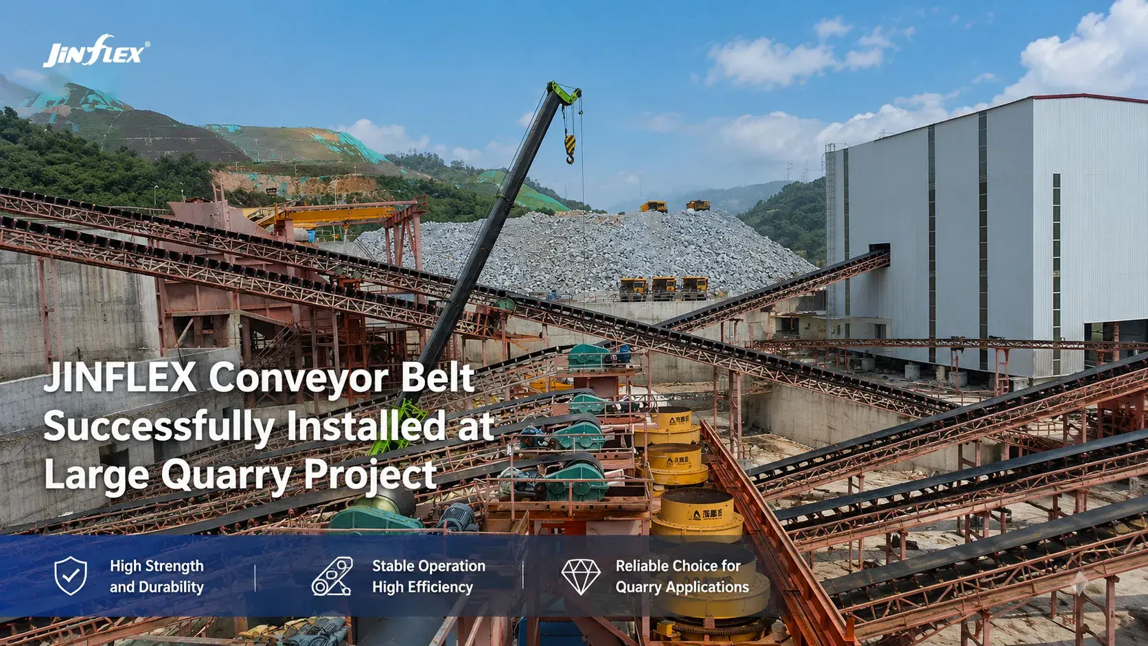 JINFLEX Conveyor Belt Successfully Installed at Large Quarry Project