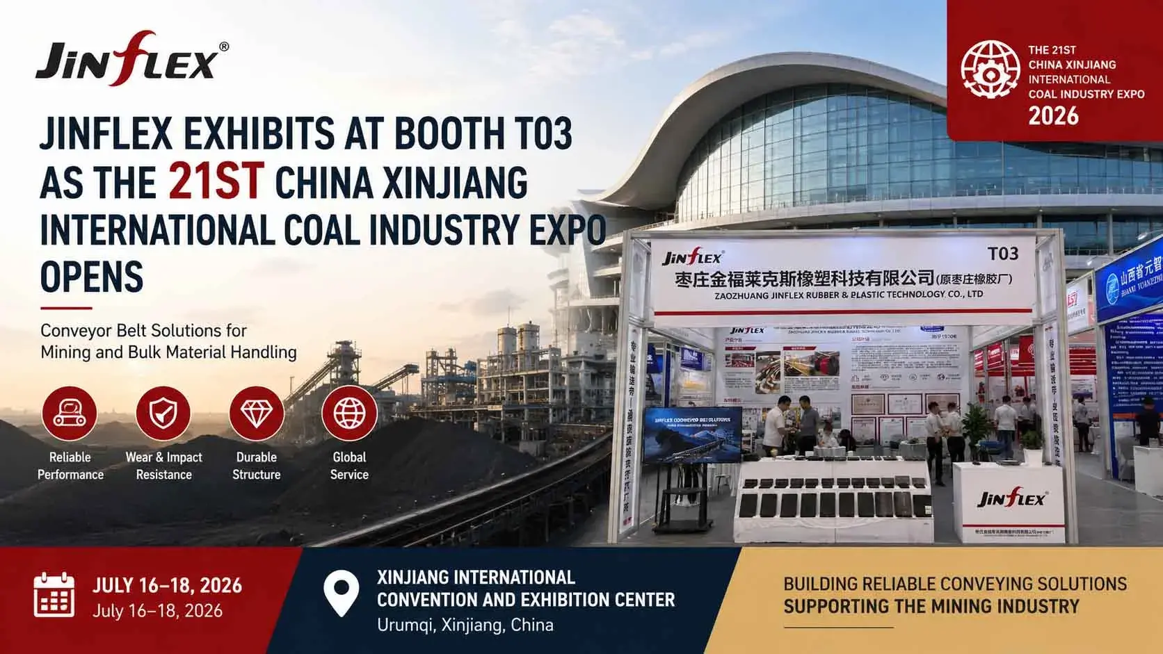 ​Jinflex Exhibits at Booth T03 as the 21st China Xinjiang International Coal Industry Expo Opens