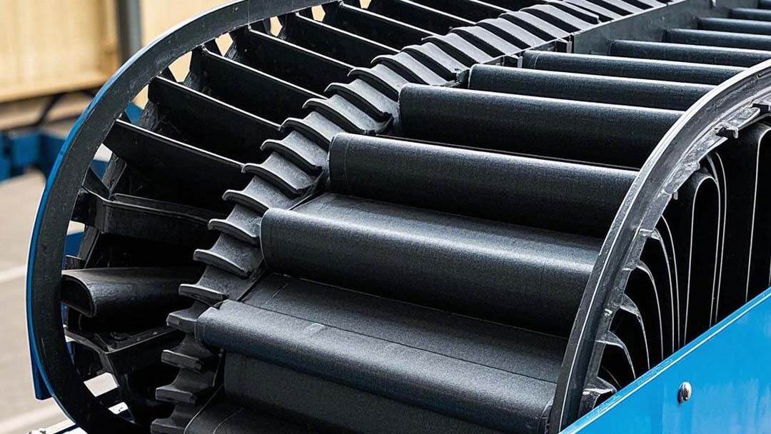 JINFLEX corrugated edge conveyor belt breaks through the 90°vertical conveying technology barrier